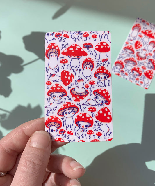 Cheeky Mushrooms - Travel Card Vinyl Sticker