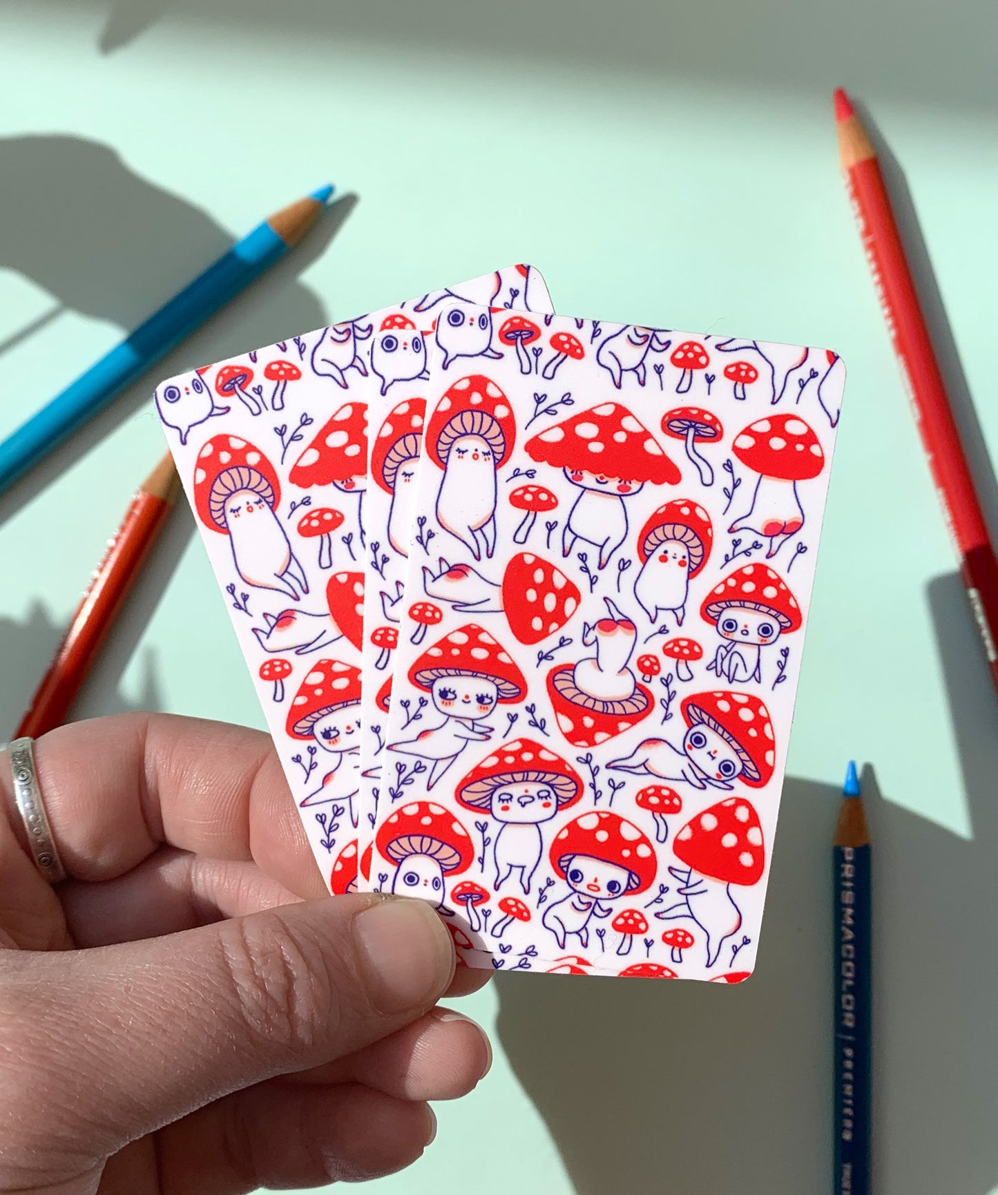 Cheeky Mushrooms - Travel Card Vinyl Sticker