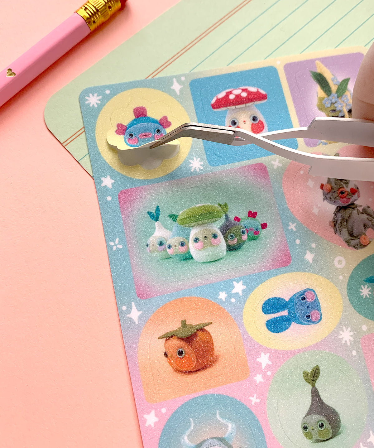 Felt Gang - Sticker Sheet - Glitter Sand Finish