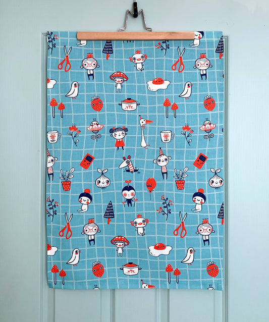 Friends & Bobs - Tea Towel (blue)