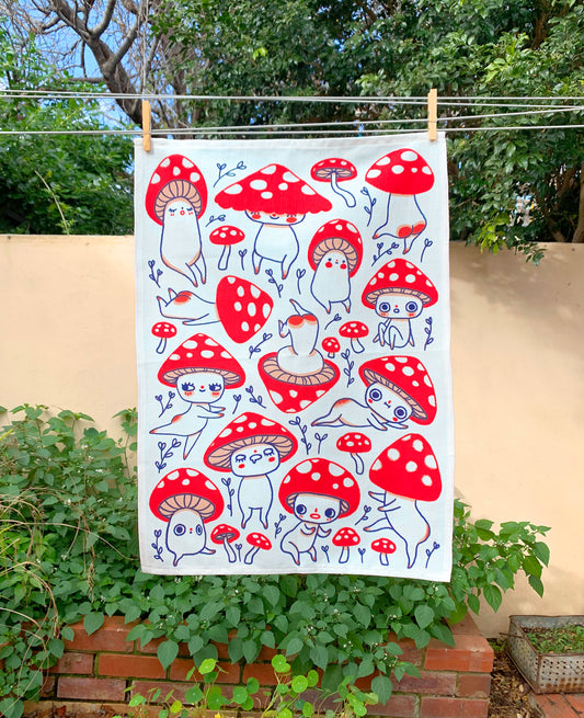 Cheeky Mushrooms - Tea Towel