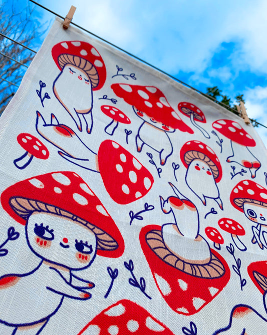 Cheeky Mushrooms - Tea Towel