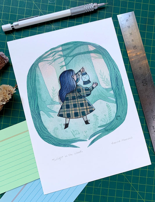 Twilight in the Woods - A5 Print
