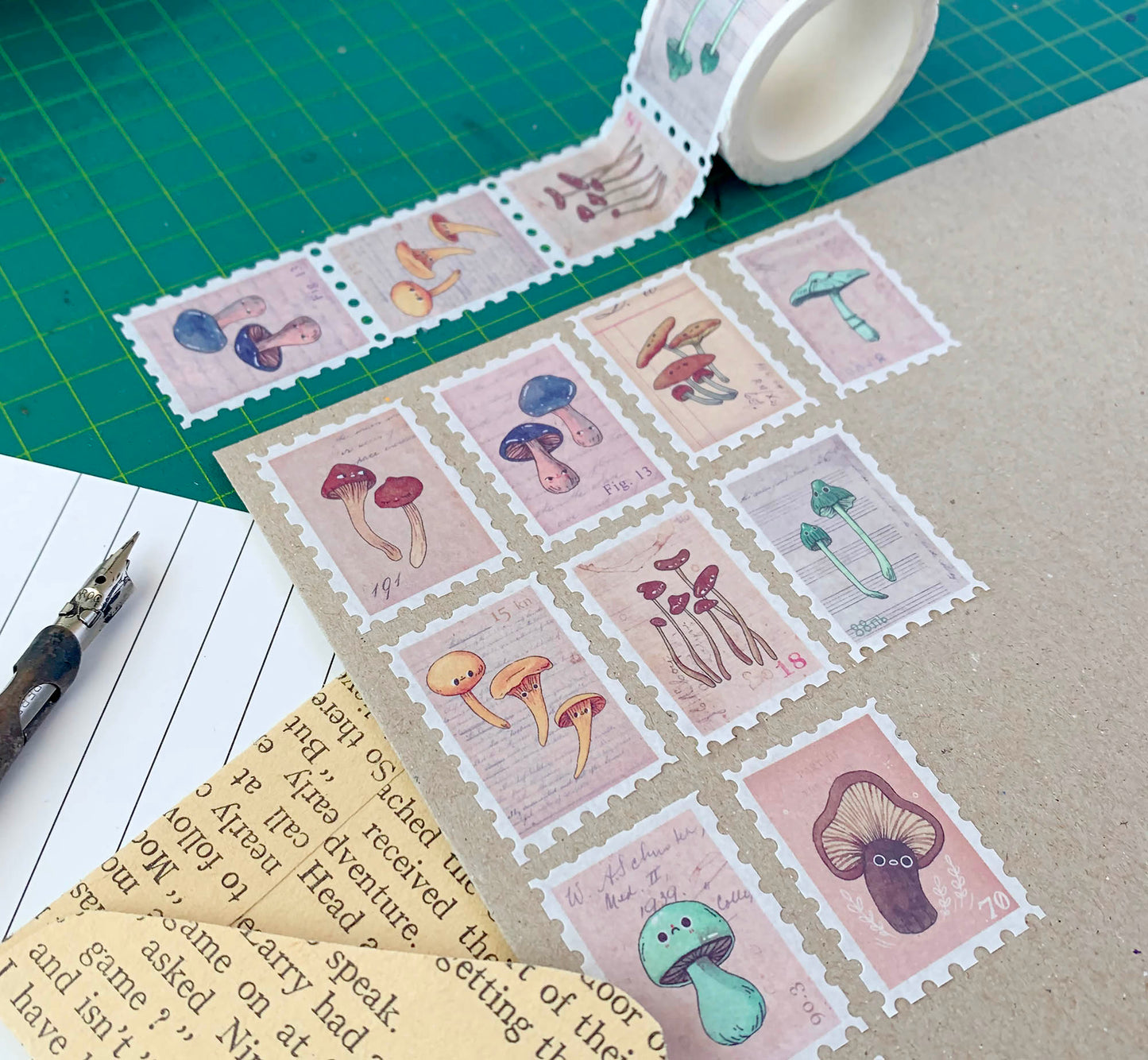 Vintage Mushroom Volume I - Stamp Washi Tape