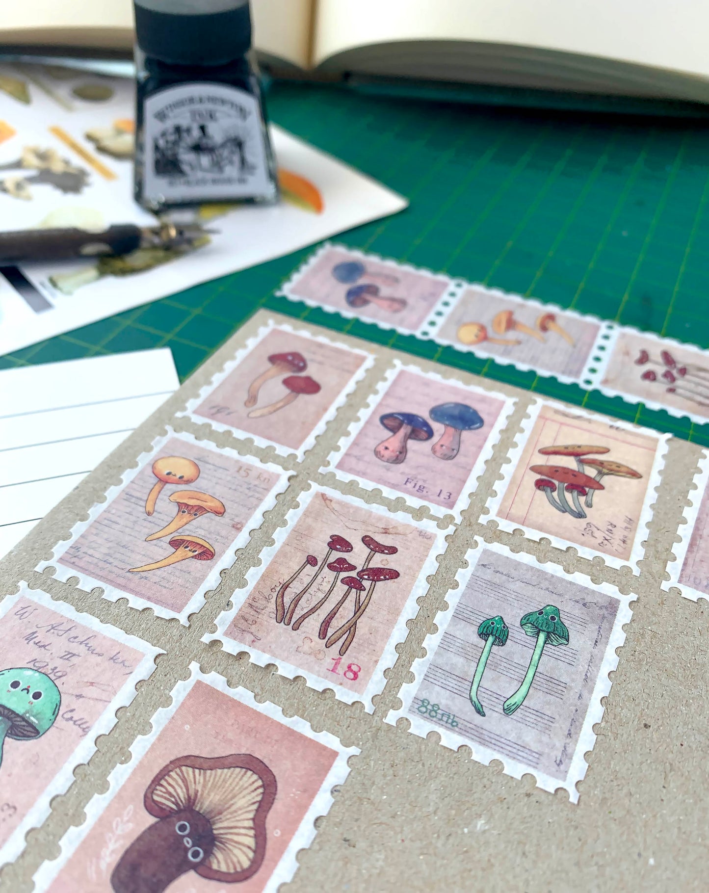Vintage Mushroom Volume I - Stamp Washi Tape