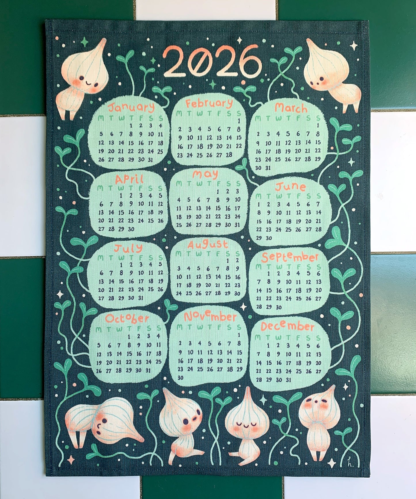 2026 Calendar Tea Towel
