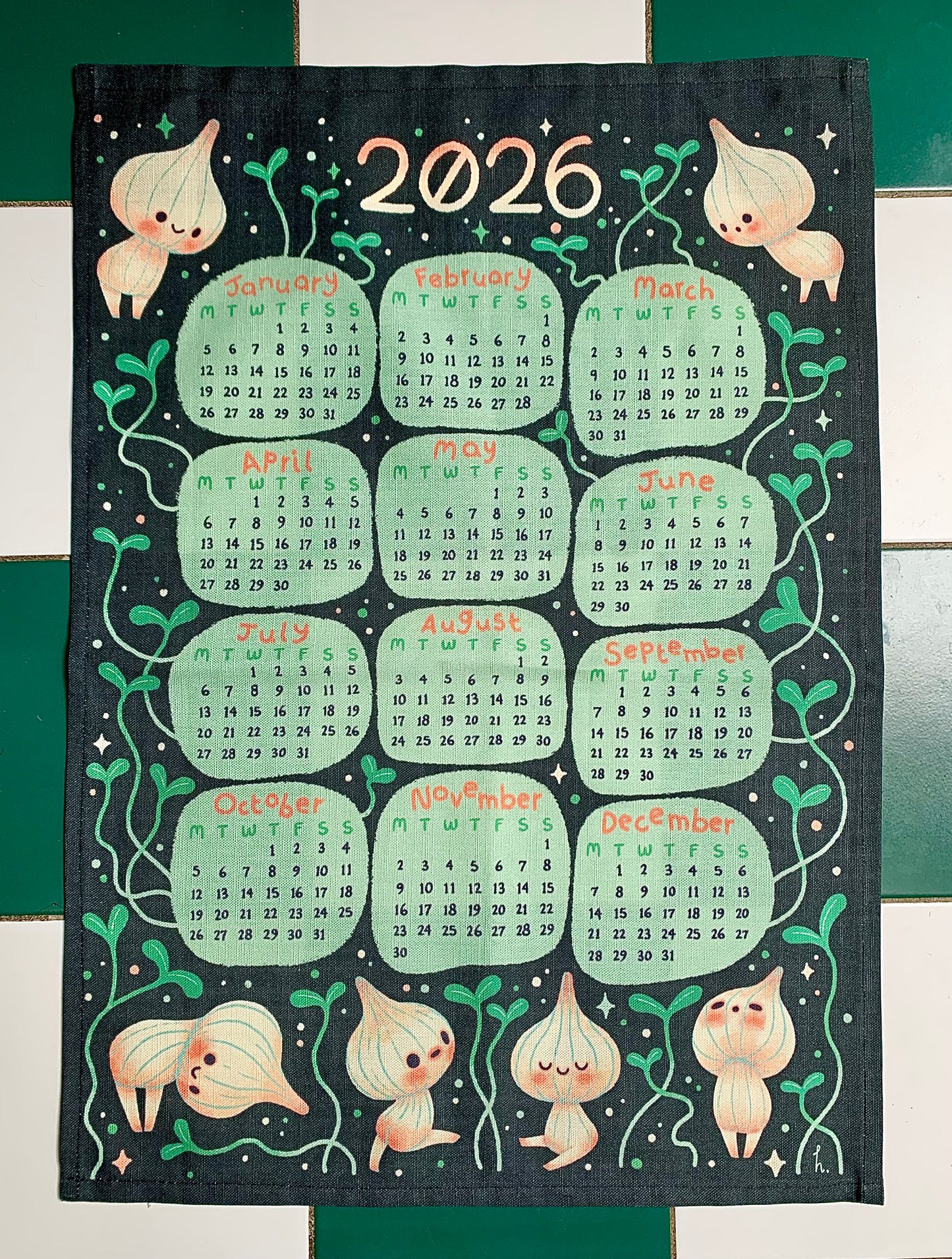 SECONDS/SAMPLE - 2026 Calendar Tea Towel