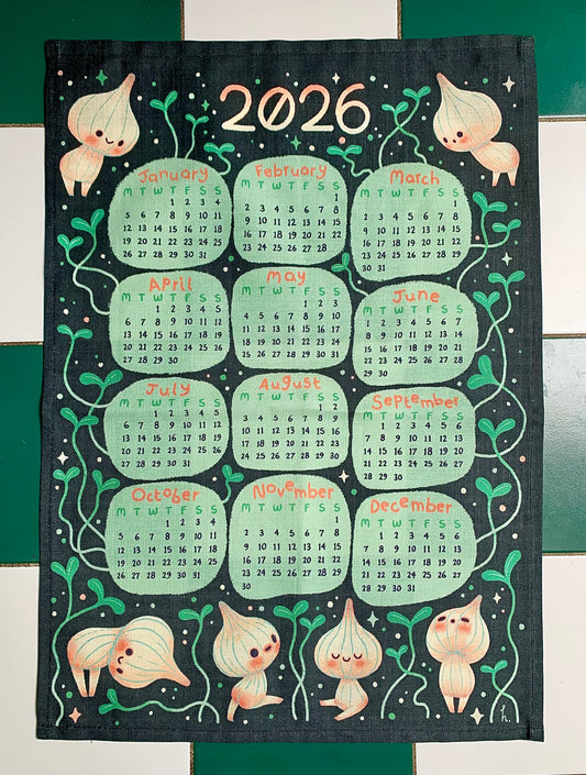 SECONDS/SAMPLE - 2026 Calendar Tea Towel