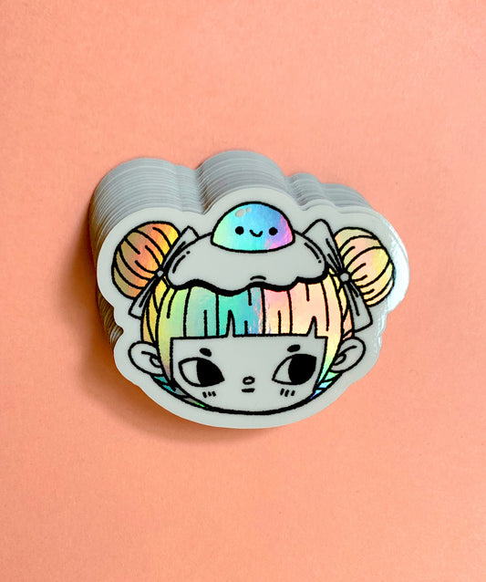 Egg Buns - Holographic Vinyl Sticker