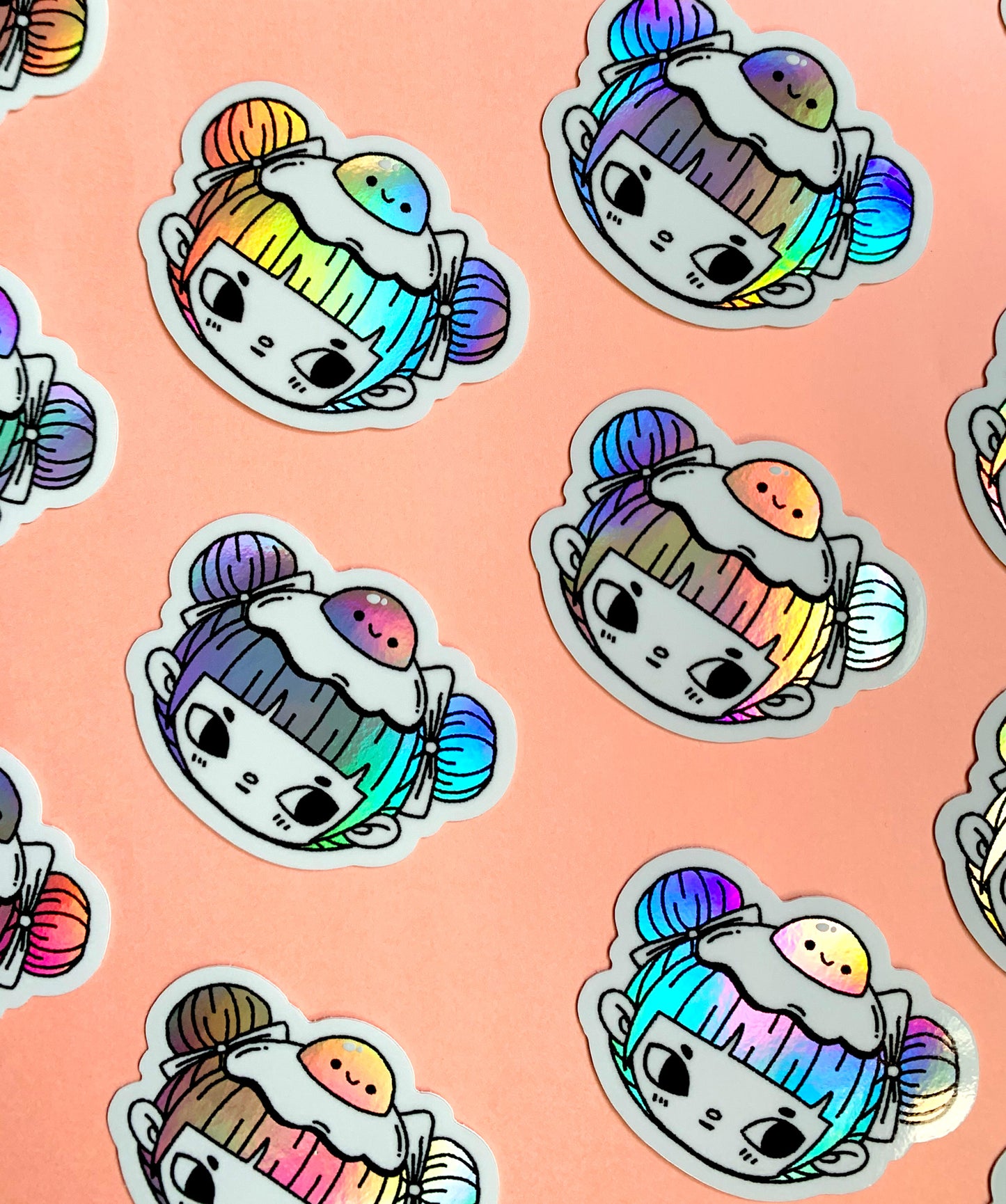 Egg Buns - Holographic Vinyl Sticker