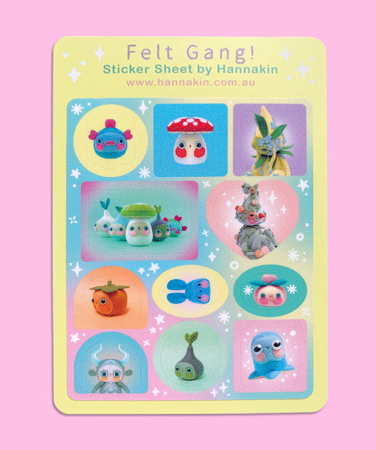 Felt Gang - Sticker Sheet - Glitter Sand Finish