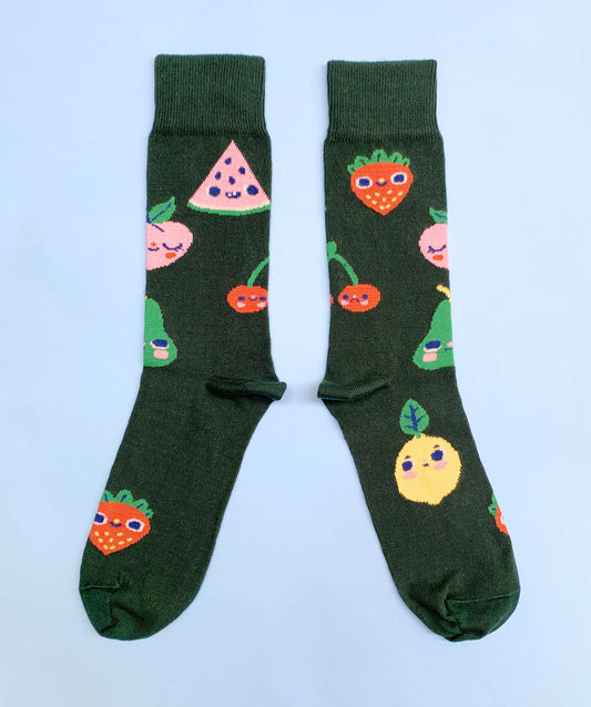 Fruit Socks - Forest Green