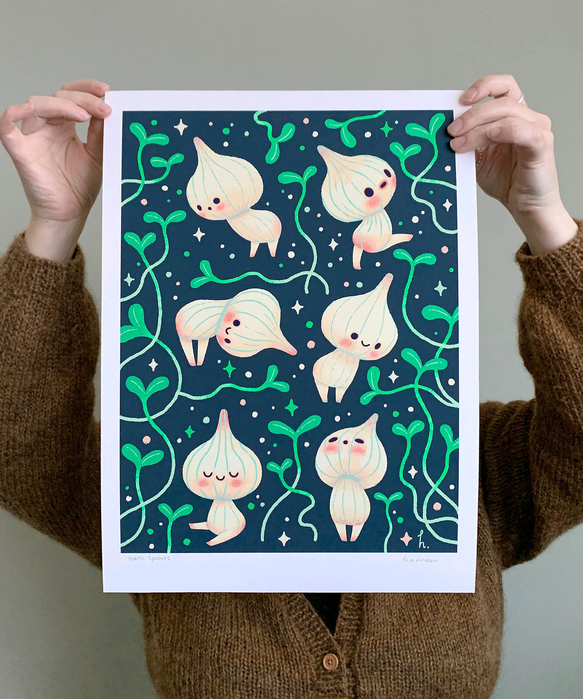 Garlic Sprouts - A3 Print