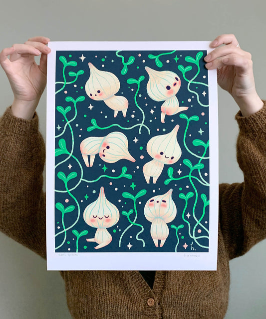 Garlic Sprouts - A3 Print