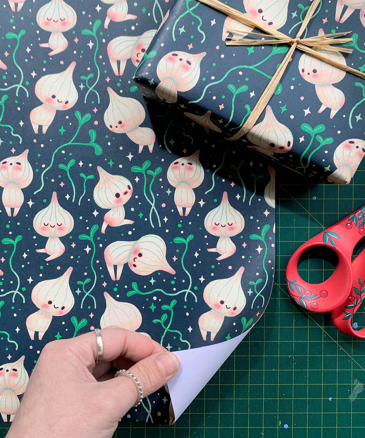 Garlic Sprouts - Wrapping Paper - Single Sheet
