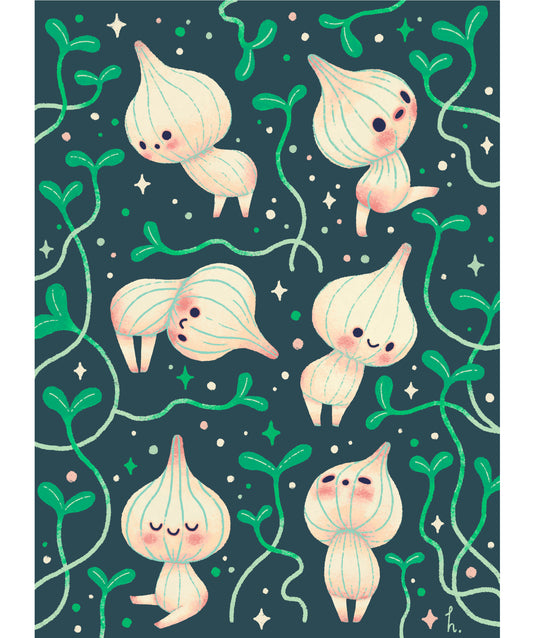 Garlic Sprouts - A4 Print