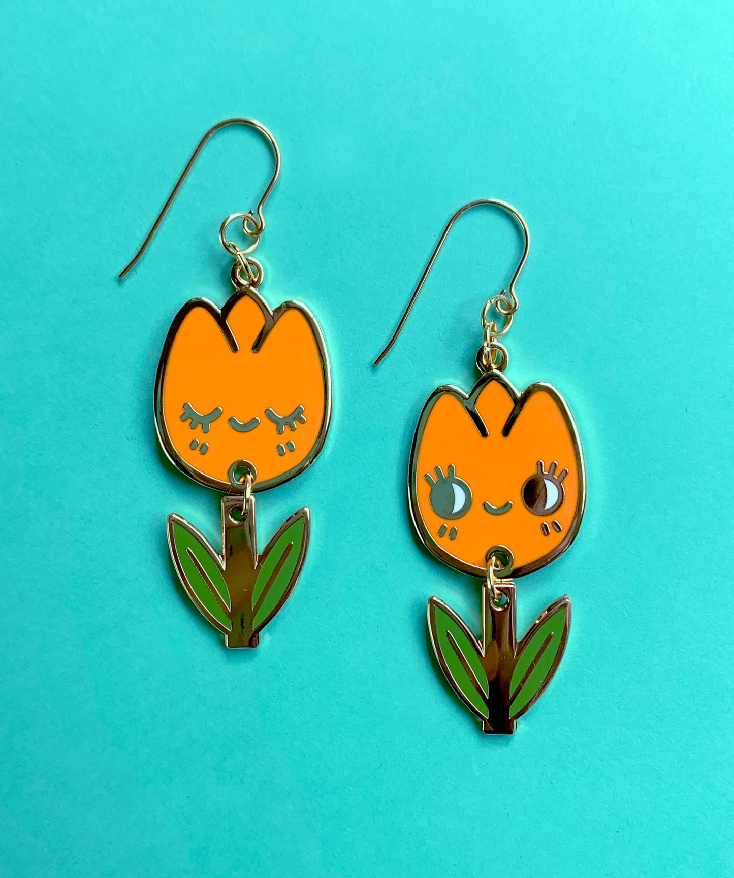 Tulip Enamel Earrings