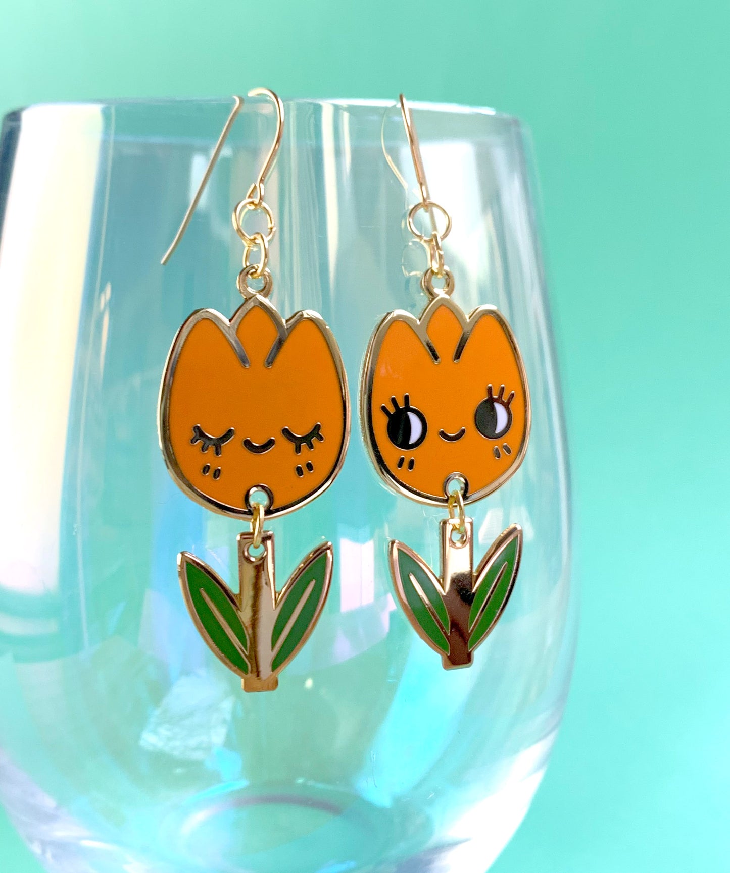 Tulip Enamel Earrings