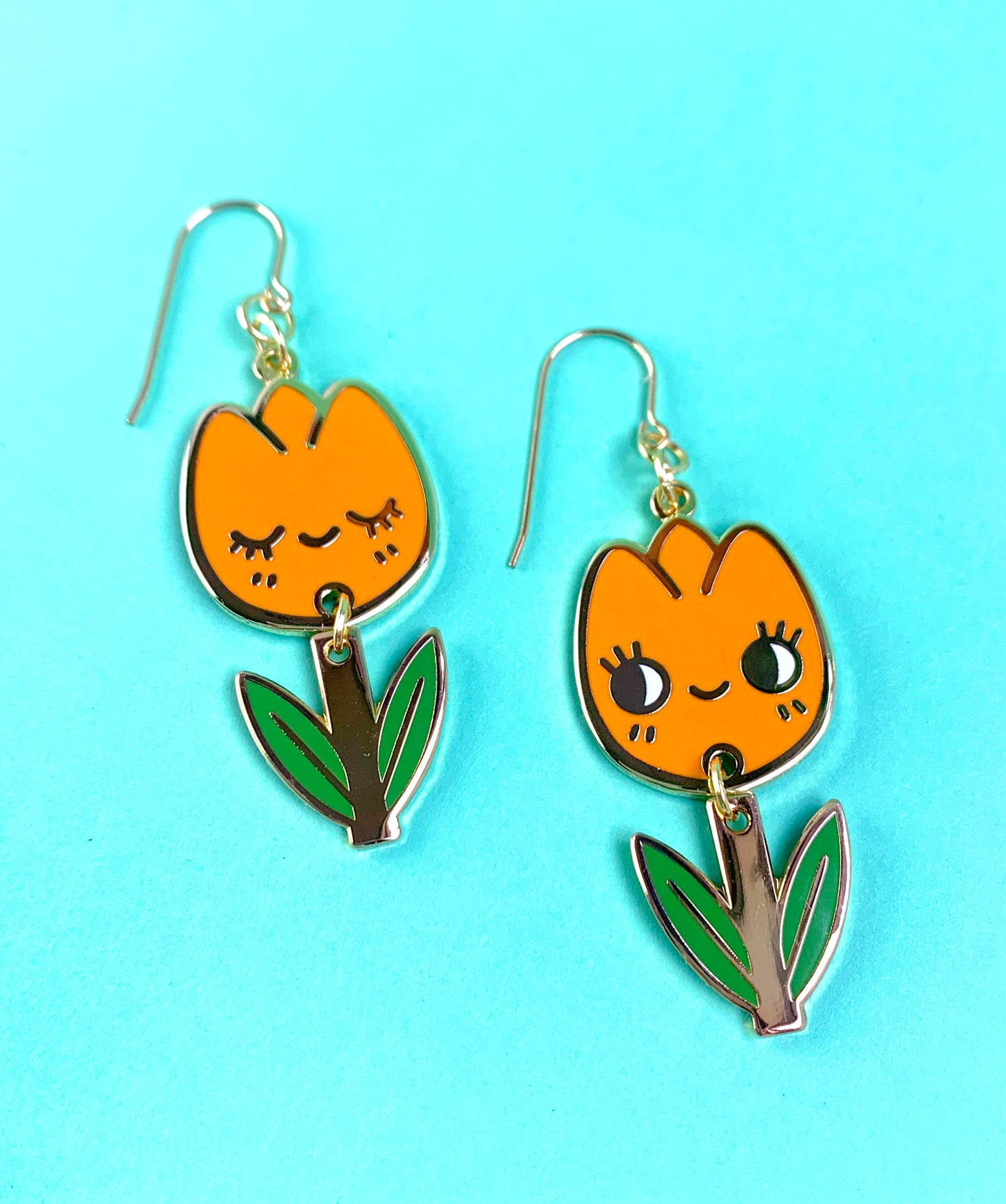 Tulip Enamel Earrings
