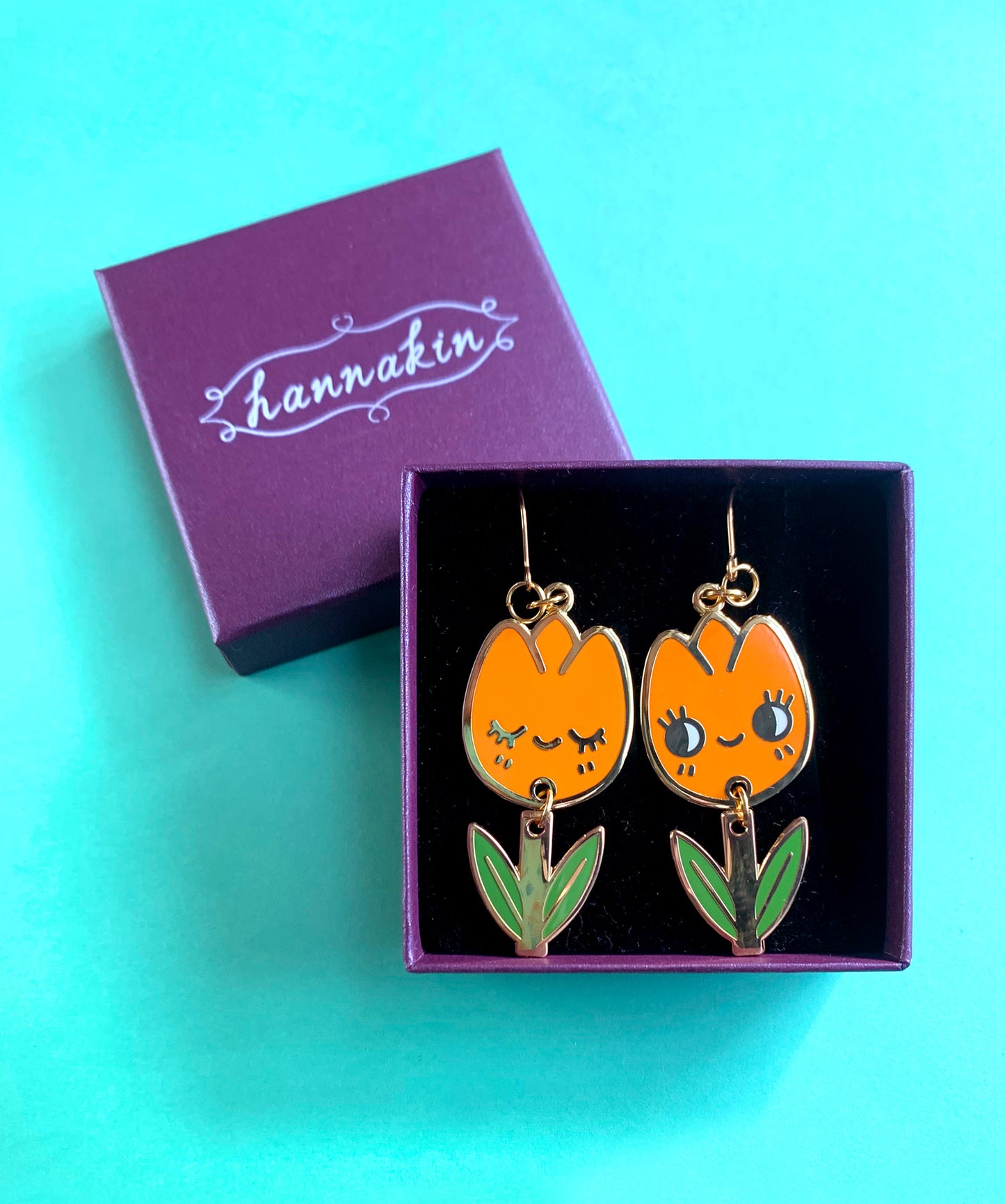 Tulip Enamel Earrings